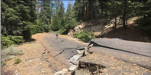 stanislaus national forest boards crossing road winter damage 2017
