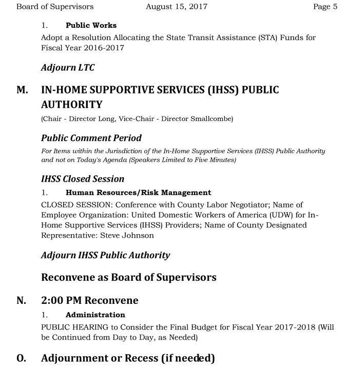 2017 08 15 mariposa county board of supervisors agenda august 15 2017 5