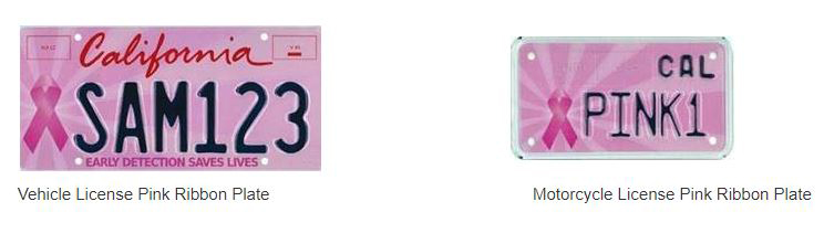 breast cancer california plate