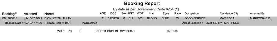mariposa county booking report for december 10 2017