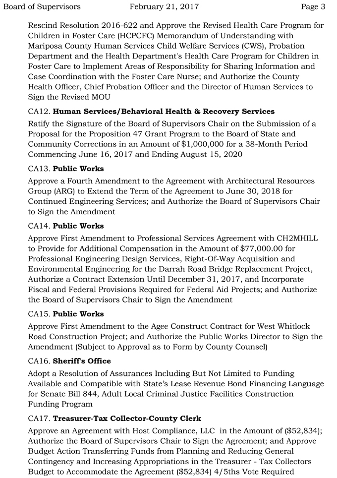 2017 02 21 mariposa county board of supervisors agenda february 21 2017 3