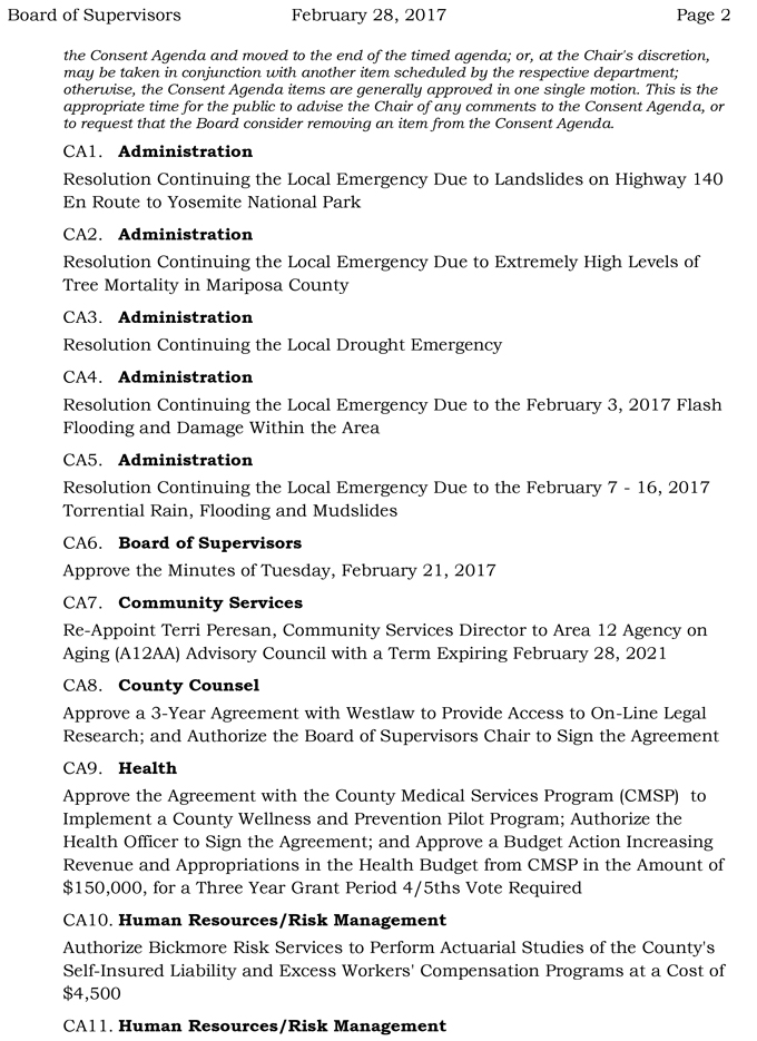 2017 02 28 mariposa county board of supervisors agenda february 28 2017 2