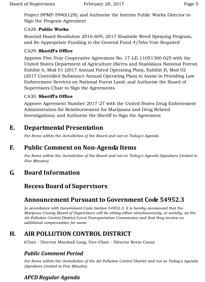 2017 02 28 mariposa county board of supervisors agenda february 28 2017 5