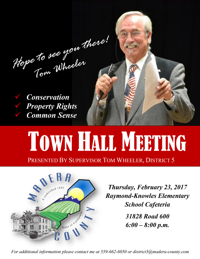 madera county supervisor tom wheeler town hall february 23 2017 raymond