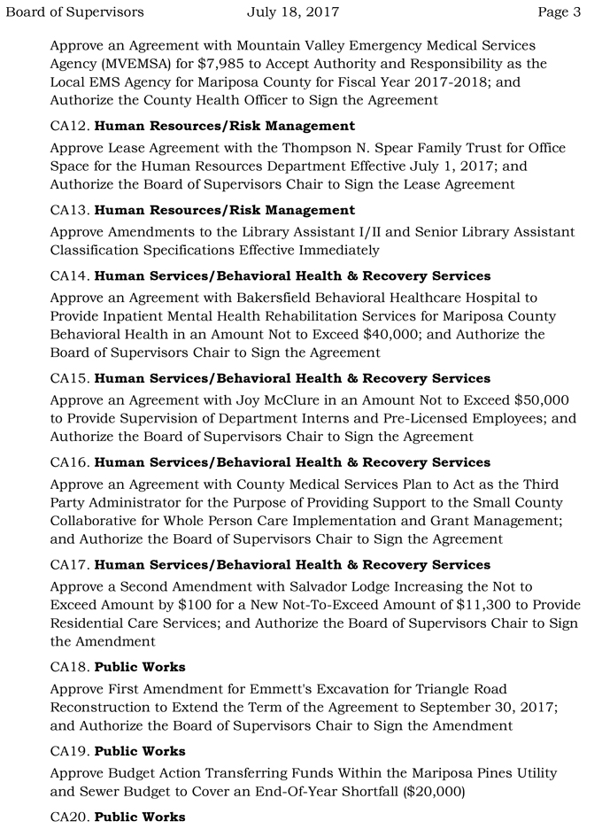 2017 07 18 mariposa county board of supervisors agenda july 18 2017 3