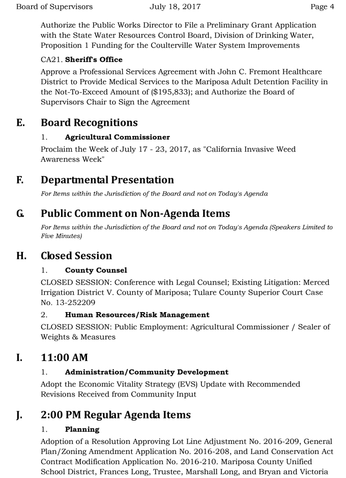 2017 07 18 mariposa county board of supervisors agenda july 18 2017 4