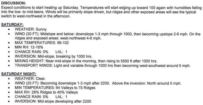 detwiler fire july 22 2017 weather forecast