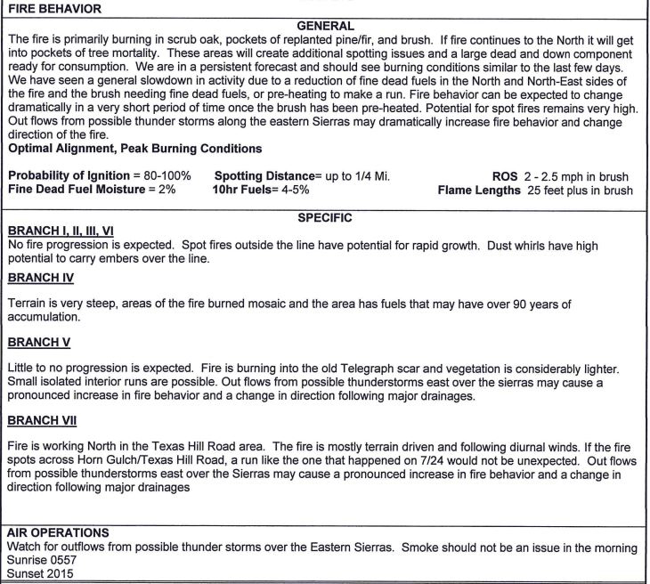 fire behavior detwiler july 26 2017 mariposa county