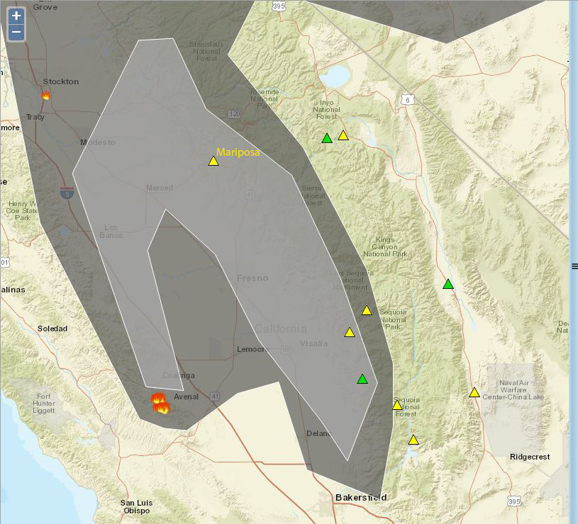 mariposa california air quality for july 14 2017 graph