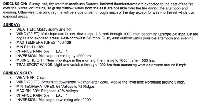 weather detwiler july 23 2017 mariposa county