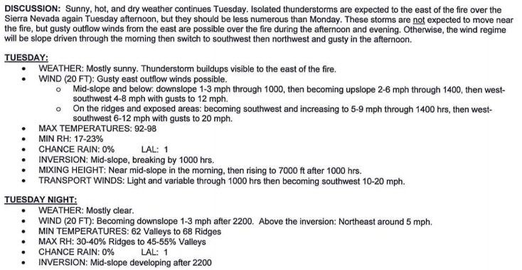 weather detwiler july 25 2017 mariposa county