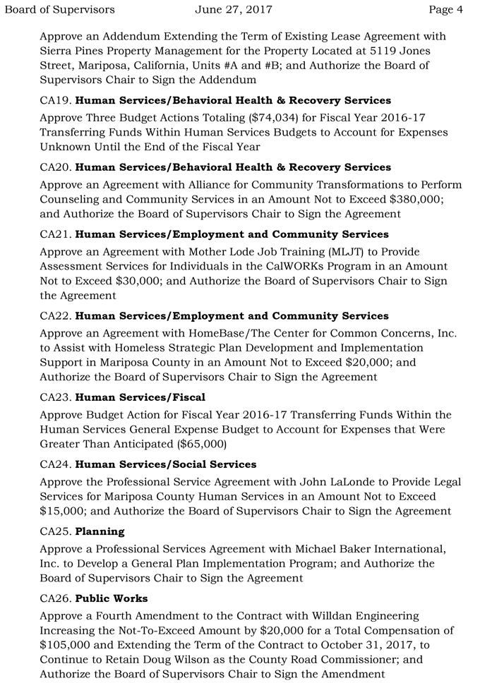 2017 06 27 mariposa county board of supervisors agenda june 27 2017 4