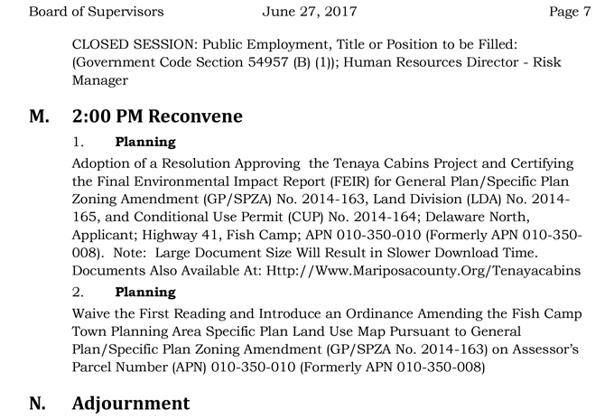 2017 06 27 mariposa county board of supervisors agenda june 27 2017 7