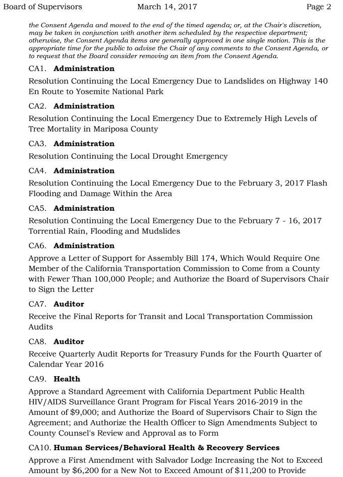 2017 03 14 mariposa county board of supervisors agenda for march 14 2017 2