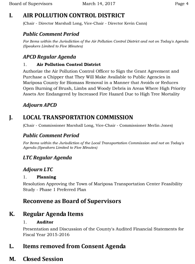 2017 03 14 mariposa county board of supervisors agenda for march 14 2017 4