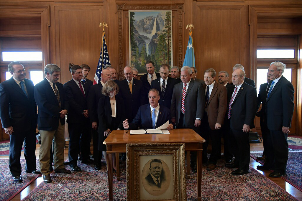 ryan zinke signing ceremony