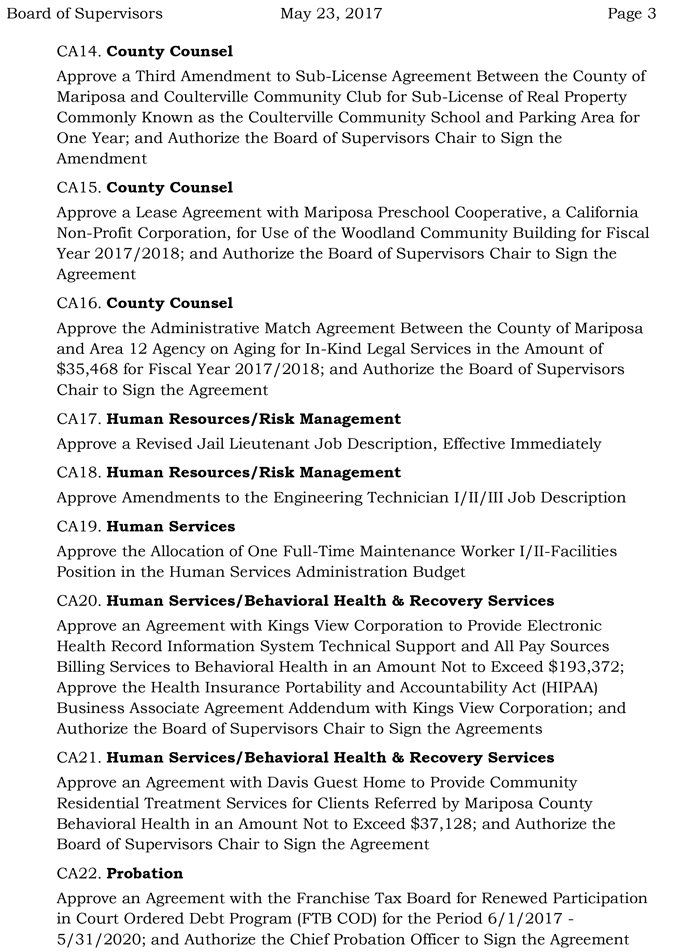 2017 05 23 mariposa county board of supervisors agenda may 23 2017 3