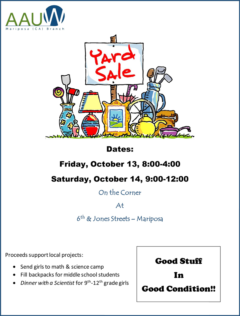 10 13 17 AAUW Yard Sale