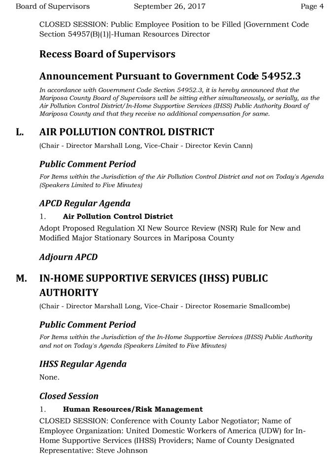 2017 09 26 mariposa county board of supervisors agenda september 26 2017 4