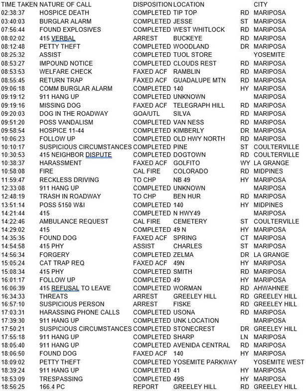 mariposa county booking report for september 19 2017.1