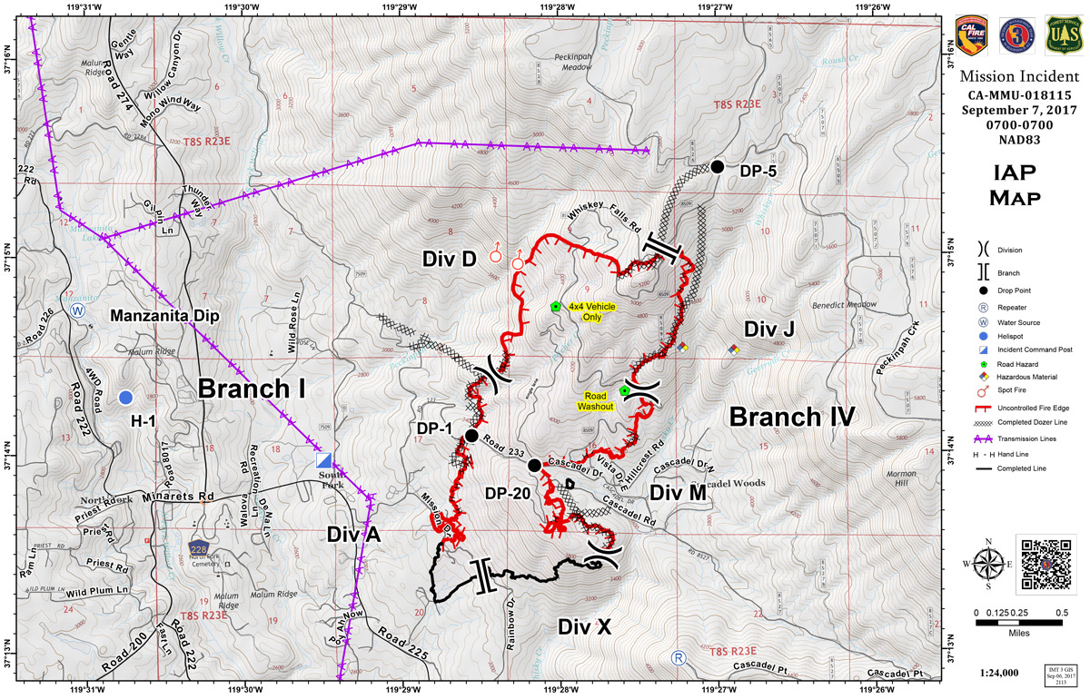 Mission Fire in Eastern Madera County Perimeter Map for ...