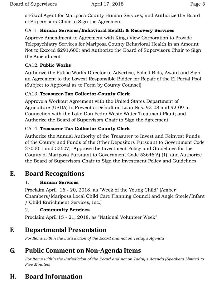 2018 04 17 mariposa county Board of Supervisors Public Agenda april 17 2018 3