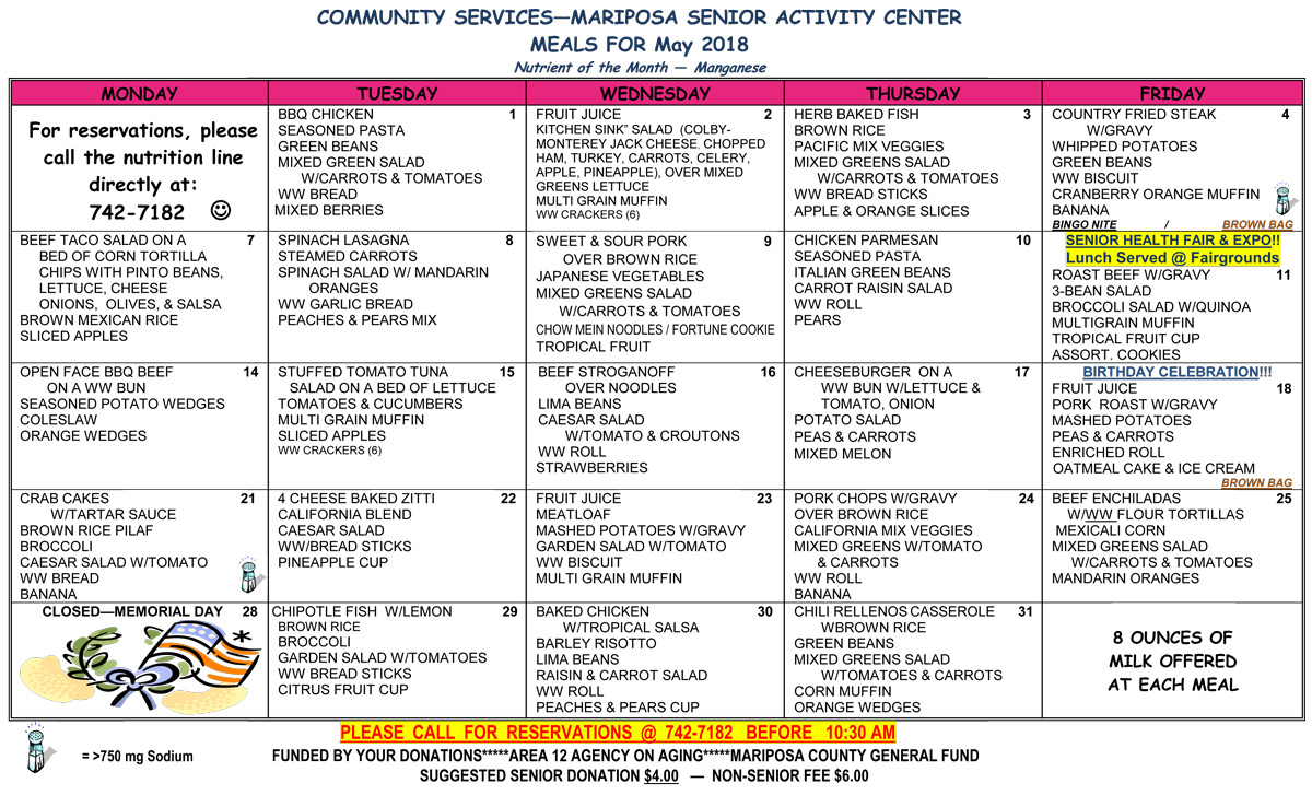 May Menu