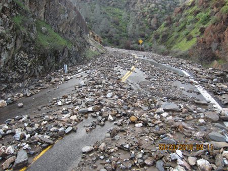 caltrans district 10 mariposa county highway 49 rocks on road credit caltrans
