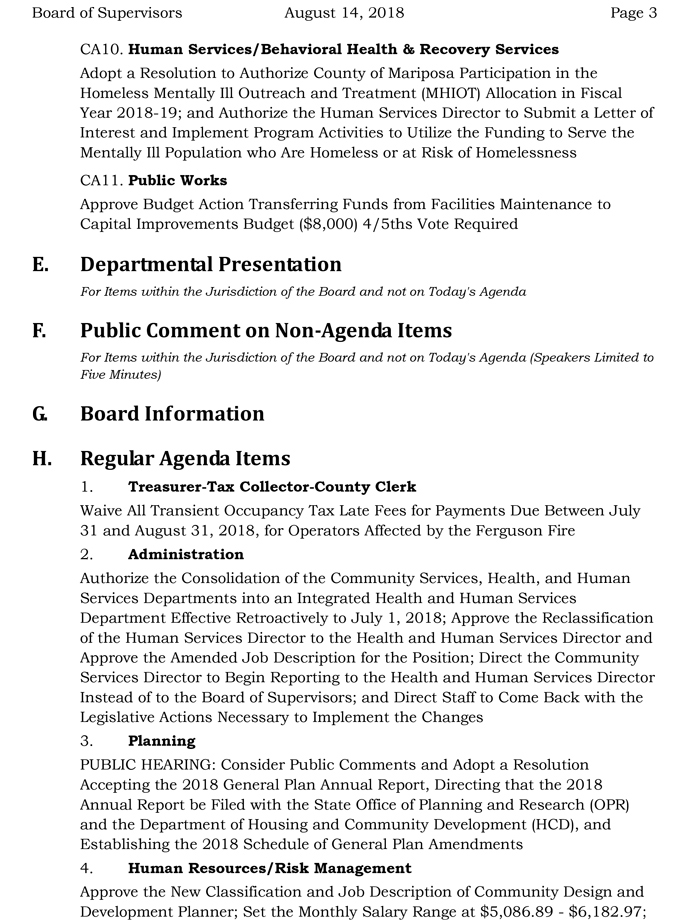 2018 08 14 mariposa county Board of Supervisors Public Agenda august 14 2018 3