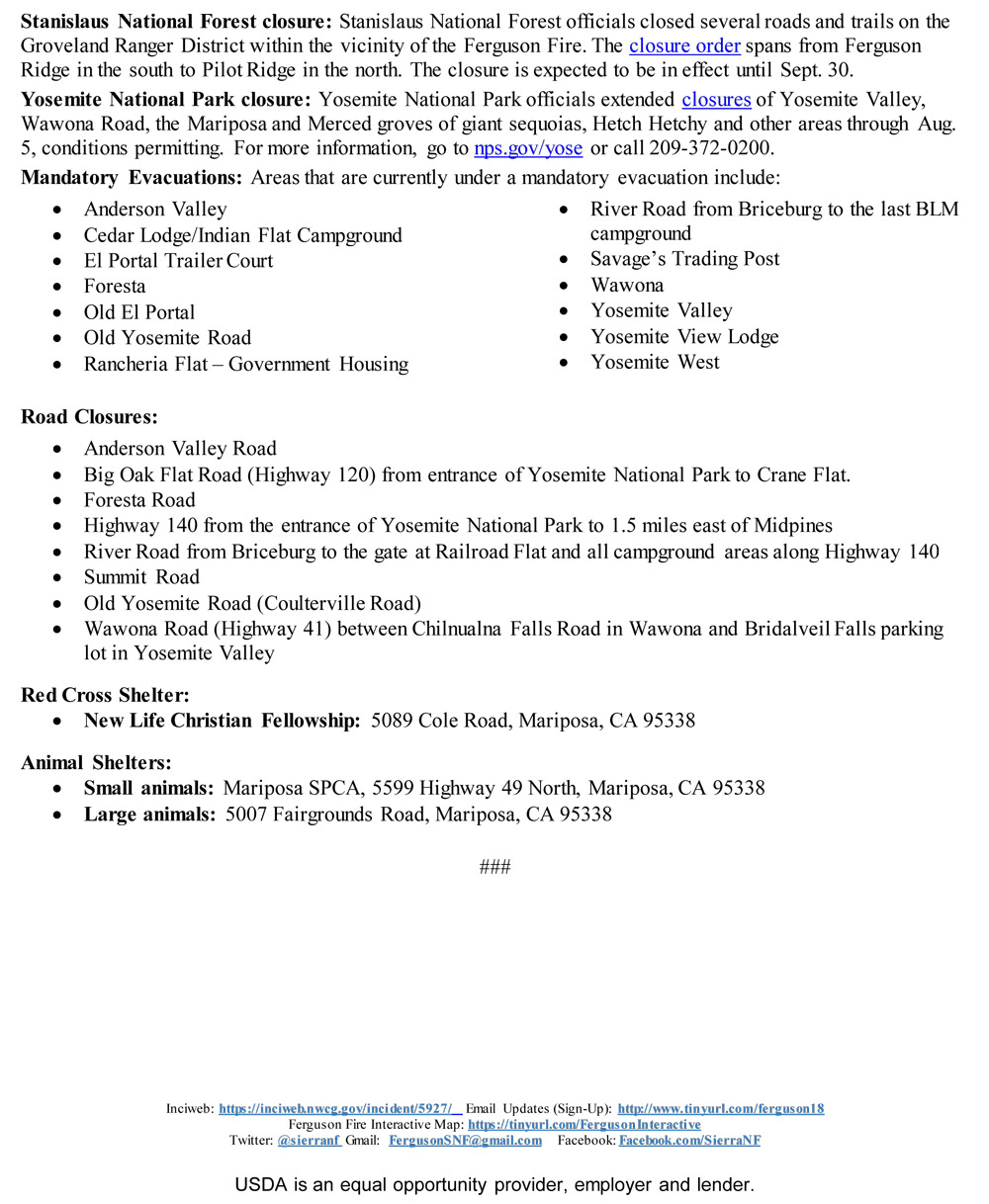 FERGUSON FIRE UPDATE 8 3 2
