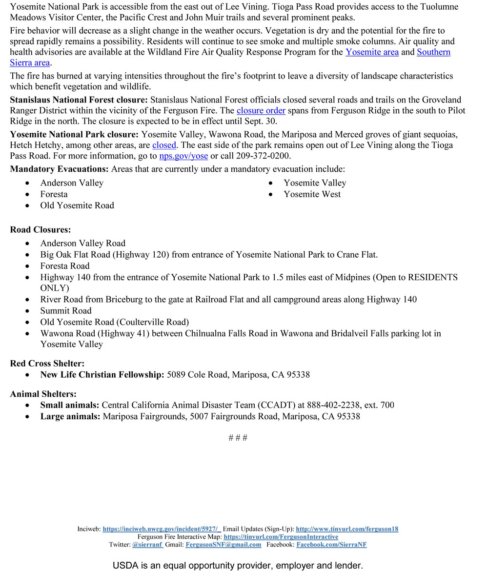 FERGUSON FIRE UPDATE 8 6 2