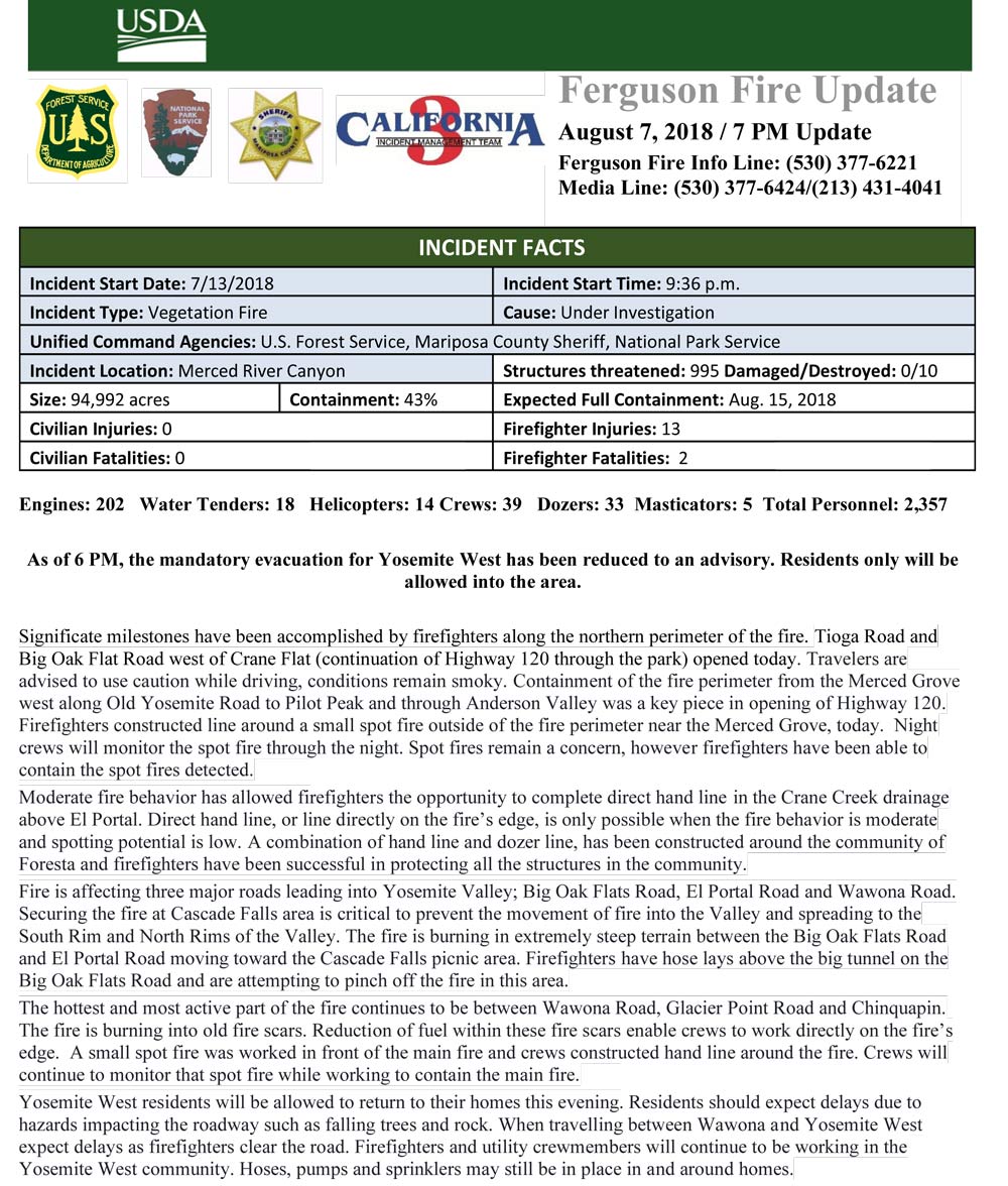 FERGUSON FIRE UPDATE 8 7 1