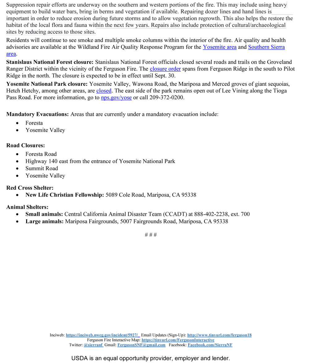 FERGUSON FIRE UPDATE 8 7 2