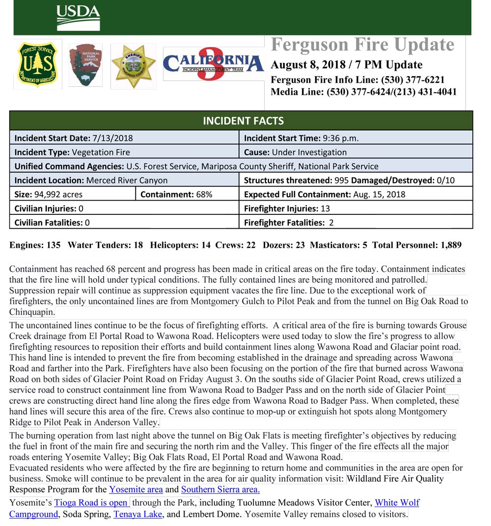 FERGUSON FIRE UPDATE 8 8 1