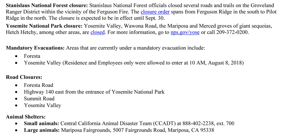 FERGUSON FIRE UPDATE 8 8 2