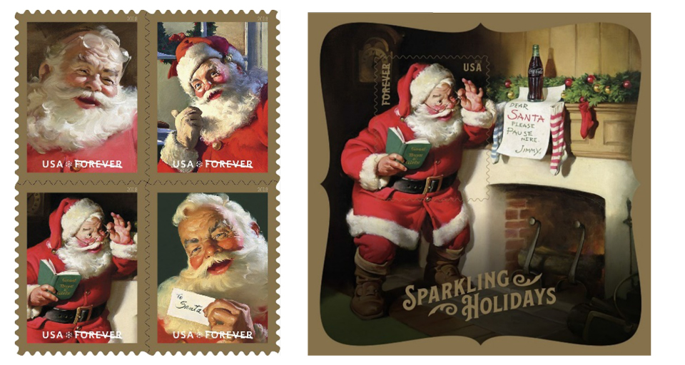 usps holiday coca cola forever stamps