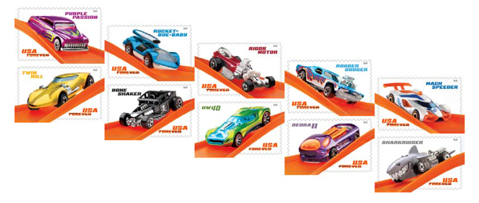 usps hot wheels forever stamp