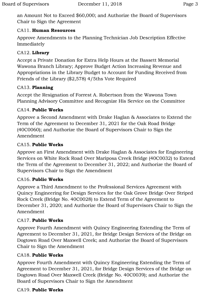 2018 12 11 mariposa county Board of Supervisors agenda december 11 2018 3