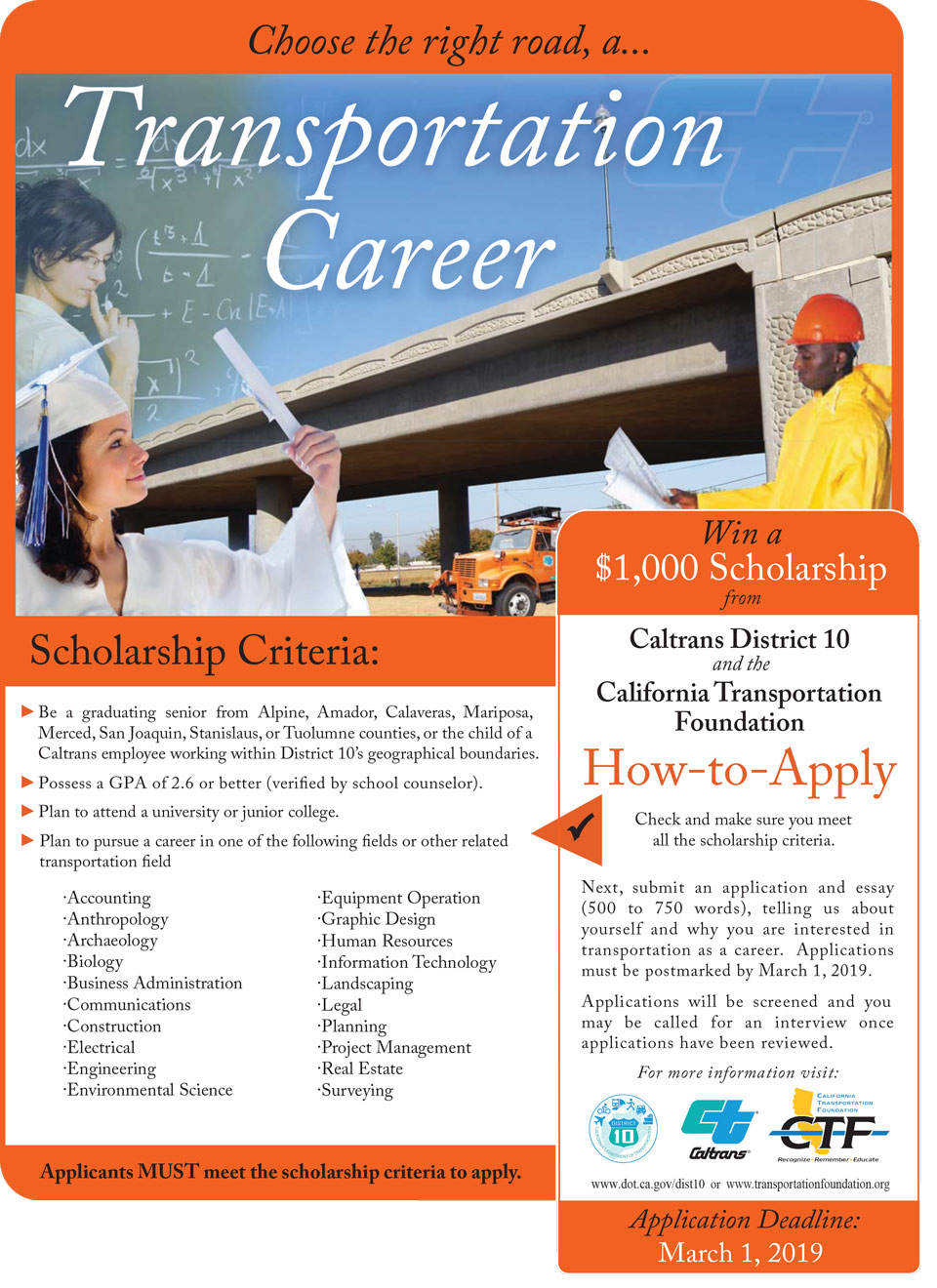 2019 CTF Scholarship Flyer and Form 1