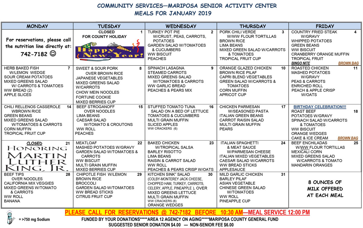 January Menu