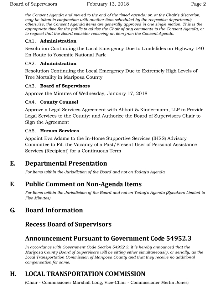 2018 02 13 mariposa county Board of Supervisors agenda february 13 2018 2