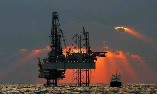 boem gulf of mexico platform sunset