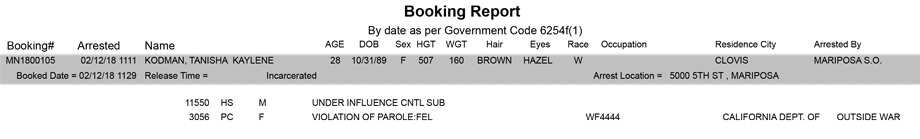 mariposa county booking report for february 12 2018