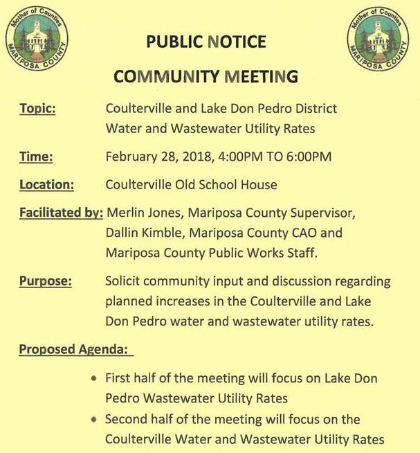 mariposa county water rates