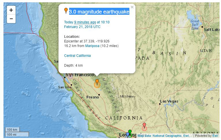 mariposa earthquake