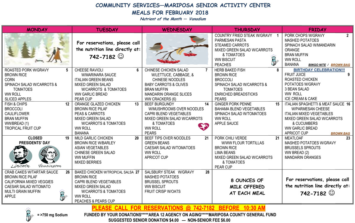 February Menu