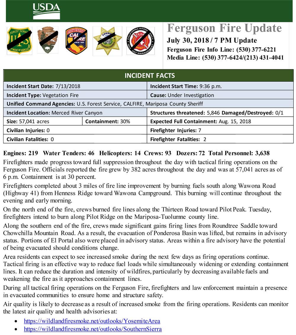 FERGUSON FIRE UPDATE 7 30 1