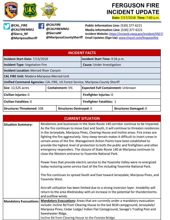 FERGUSON FIRE UPDATE 7.3
