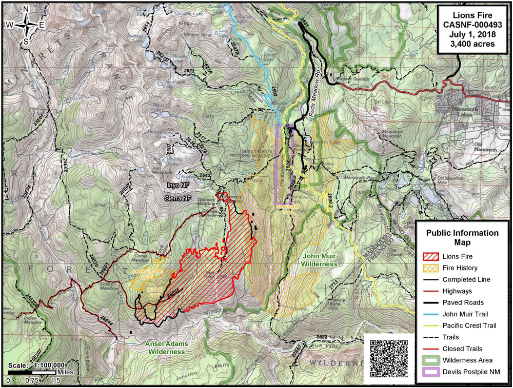 Lions Fire SNF fire map 7 1 2018