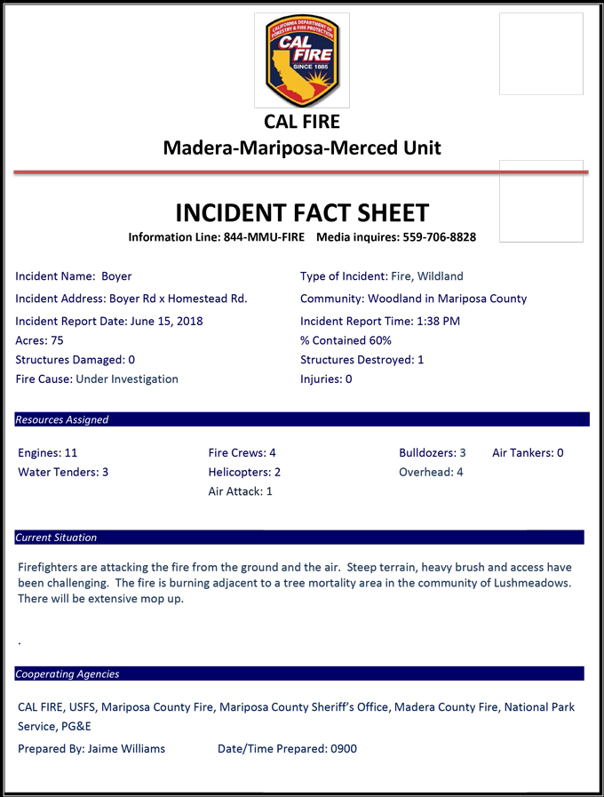 Boyer Fire June 16 18 AM update